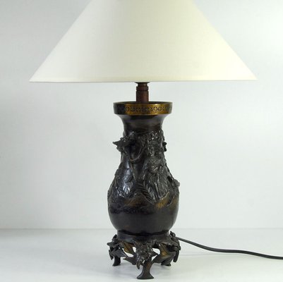 Antique Japanese Bronze Lamp, 1910s for sale at Pamono