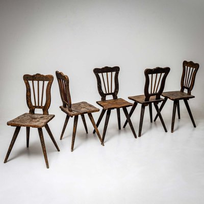 French Farmhouse Chairs 1830s Set of 5 for sale at Pamono