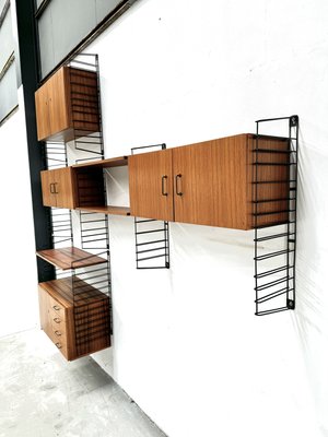 Etagères Murales Modulables Tomado, Style Vintage Années 60, 6 Tablettes, Noir, Métal