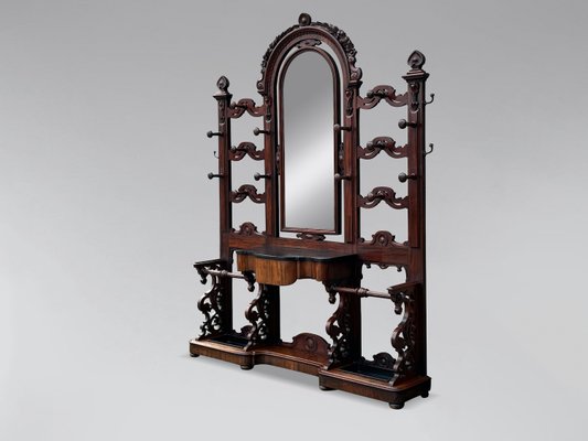 Large 19th Century Mahogany Hall Stand with Mirror 1860