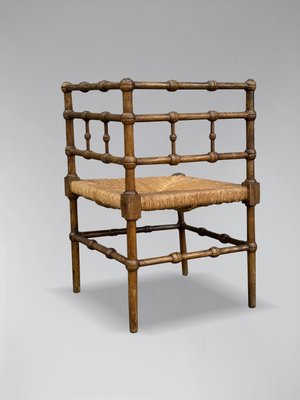 20th Century French Oak Bobbin Corner Chair, 1920 for sale at Pamono