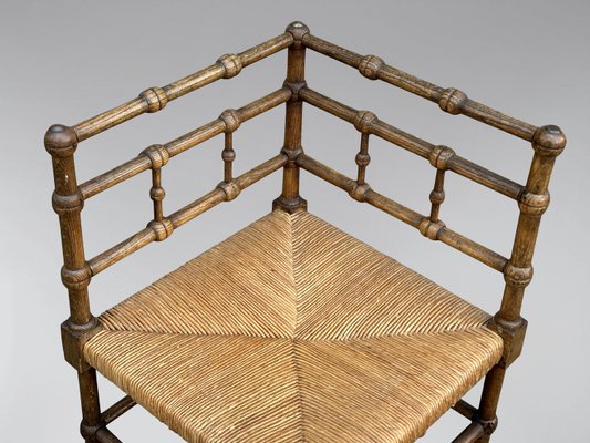 20th Century French Oak Bobbin Corner Chair, 1920 for sale at Pamono