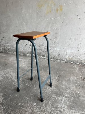 Pamono Sgabello Industriale Vintage Sgabello Da Laboratorio