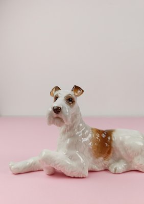 Porcelain Figurine in the Shape of a Wire Fox Terrier from
