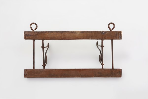 French Art Deco Folding Wall Coat Rack, 1930s for sale at Pamono