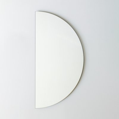 Set of 2 Luna™ Half-moon Bronze Tinted Contemporary Frameless Round Mirrors  Large, XL 