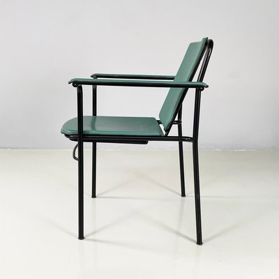 Italian Modern Green Leather Movie Chairs attributed to Marenco