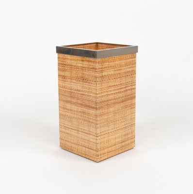 Vintage Umbrella Stand in Acrylic and Wicker from Christian Dior, 1970s