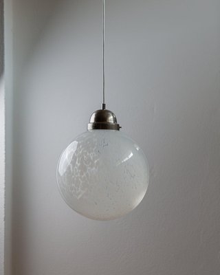 Vintage Glass Globe Light in Murano Class and Chrome, 1960s for