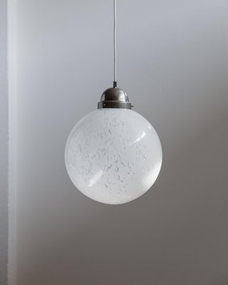 Vintage Glaskugellampe aus Muranoglas & Chrom, 1960er
