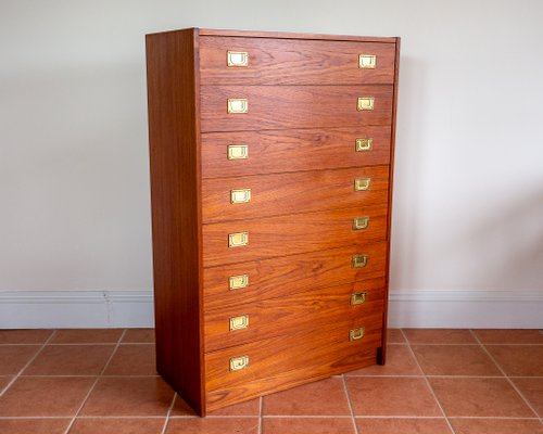 Large Mid Century Danish Chest with 8 Drawers in Teak from MCM 1970s