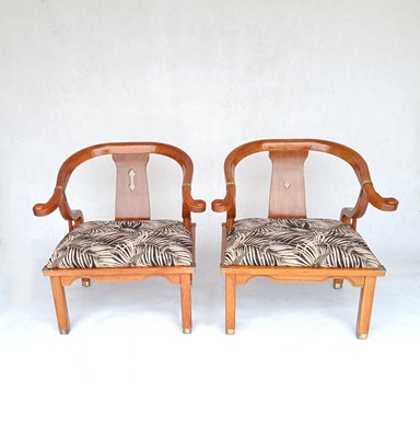 Set of American Horseshoe Armchairs in the style of James Mont