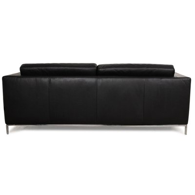 Black leather two seater sofa hotsell