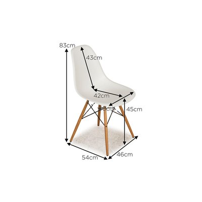 Daw DSW DRK-2 Plastic Chairs in White, Grey Yellow from Vitra