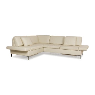 Alba Leather Corner Sofa in Cream from Bruhl for sale at Pamono