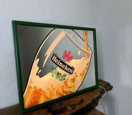 Vintage Heineken Lightbox Advertising Mirror for sale at Pamono