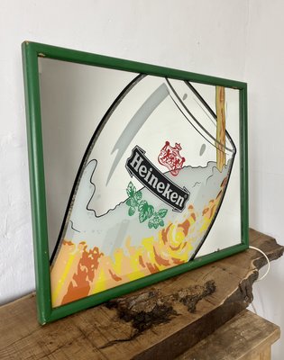 Vintage Heineken Lightbox Advertising Mirror for sale at Pamono