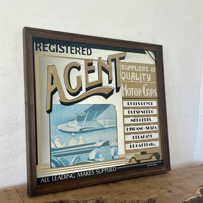 Vintage Art Deco Mirror Sign for sale at Pamono