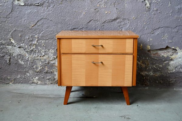 Scandinavian Style Compass Feet Bedside Table 1960s