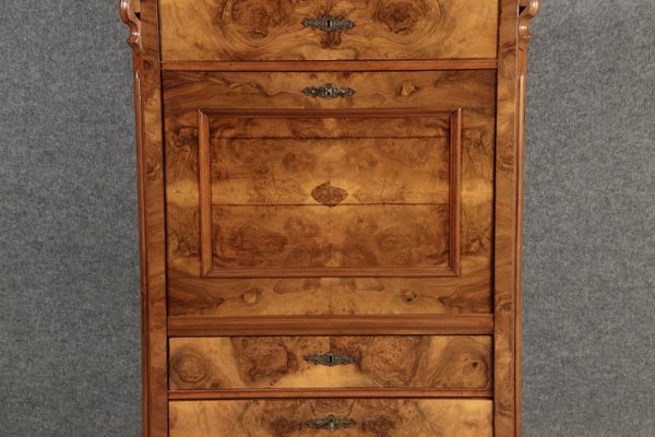 Antique Louis Phillipe Secretary in Walnut, 1860 for sale at Pamono