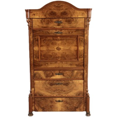 Antique Louis Phillipe Secretary in Walnut, 1860 for sale at Pamono