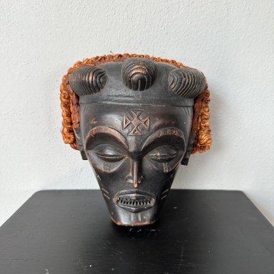 Black and Orange Tribal Mask for sale at Pamono