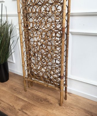 Italienischer bhmischer 3 Panel Paravent aus Bambus & Rattan, 1960er bei  Pamono kaufen