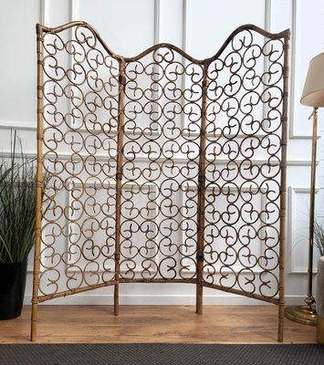 Italienischer bhmischer 3 Panel Paravent aus Bambus & Rattan, 1960er bei  Pamono kaufen