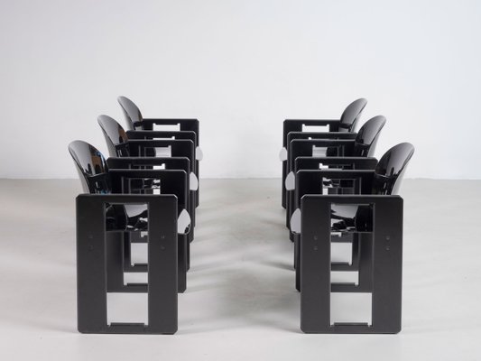 Black Dialogo Dining Chairs by Tobia & Afra Scarpa for B&b Italia