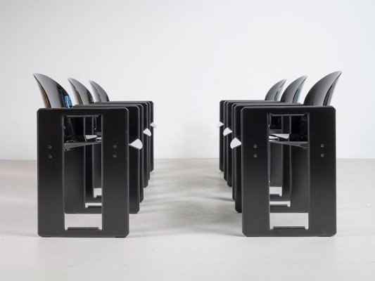 Black Dialogo Dining Chairs by Tobia & Afra Scarpa for B&b Italia