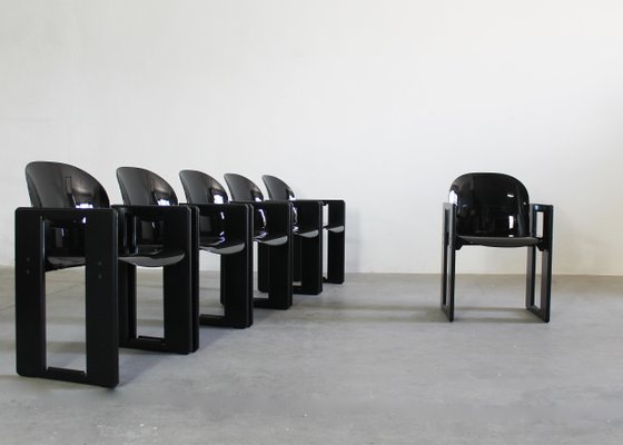 Black Dialogo Dining Chairs by Tobia & Afra Scarpa for B&b Italia