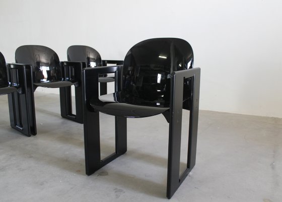 Black Dialogo Dining Chairs by Tobia & Afra Scarpa for B&b Italia