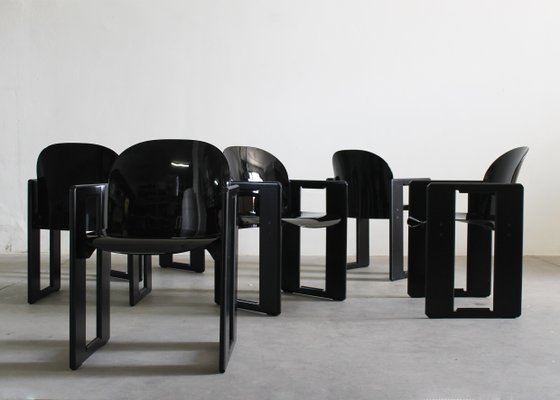 Black Dialogo Dining Chairs by Tobia & Afra Scarpa for B&b Italia