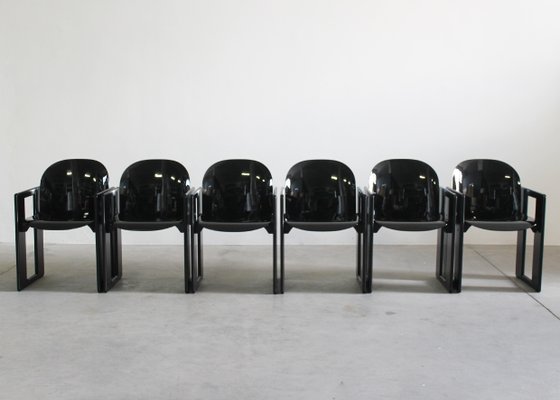 Black Dialogo Dining Chairs by Tobia & Afra Scarpa for B&b Italia