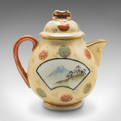 Antique Japanese Geisha Tea Set in Ceramic, 1920s, Set of 11 for