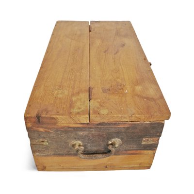 U.S.A ヴィンテージ 木箱 vintage wooden box Vintage Wooden Box Metal Lined Watertight Hinged Lid Rustic