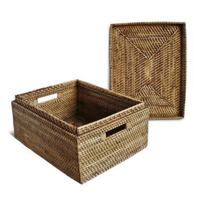 Rattan Aufbewahrungsbox, 2010er bei Pamono kaufen