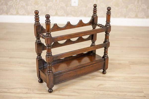 Early 20th Century Oak Wine Rack in Dark Brown, 1930s for sale at