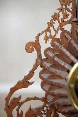 Late 19th Century Carved Exotic Wood Mantel Clock, 1890s for sale