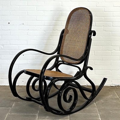 Vintage Black Rocking Chair in the style of Michael Thonet for