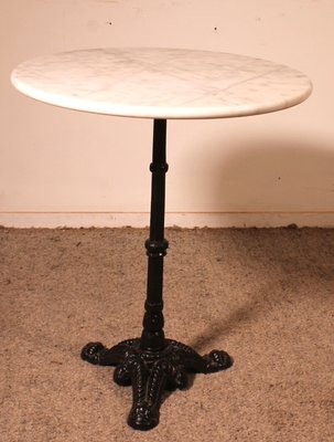 Round Bistro Table with Marble Top for sale at Pamono