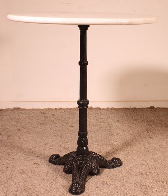 Round Bistro Table with Marble Top for sale at Pamono