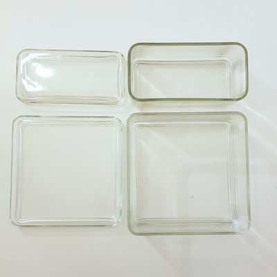 Kubus Glass Containers with Lids by Wilhelm Wagenfeld for Vlg