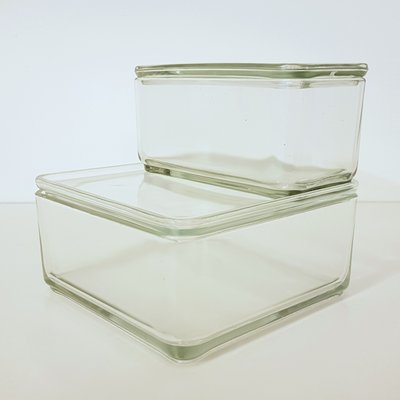 Kubus Glass Containers with Lids by Wilhelm Wagenfeld for Vlg