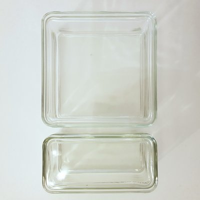 Kubus Glass Containers with Lids by Wilhelm Wagenfeld for Vlg
