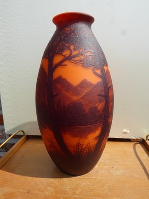 Große Glasvase mit Landschaft von Richard für Loetz bei Pamono kaufen