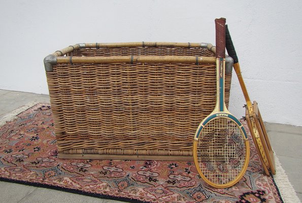 Large Wicker Laundry Basket 1950s For Sale At Pamono