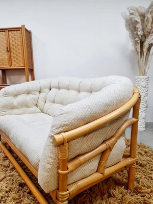 Vintage Rattan Bamboo Lounge Sofa 1970s