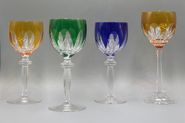 Vintage Wittwer Weingläser aus Kobaltblauem Bernstein, 1960er, 4er Set bei Pamono kaufen