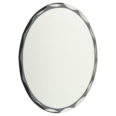 Mid-Century Italian Mirror Framed in Mirrored Metal Mid-Century Italian Mirror Framed in Mirrored Metal
